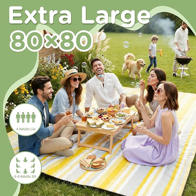 Waterproof Picnic Blanket Outdoor Camping Beach Mat Extra Large Foldable Car Essential Roadtrip Gadget Rv Accessories Glamping Tent Gear Must Haves Hiking Stuff Backpacking Necessities Gift