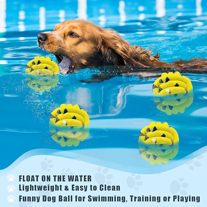 Magicorange Dog Balls 4 Pack Tennis Ball Toys Dog Toy for Aggressive Chewers Indestructible Teething Chew Toys Fetch Ball for Dogs