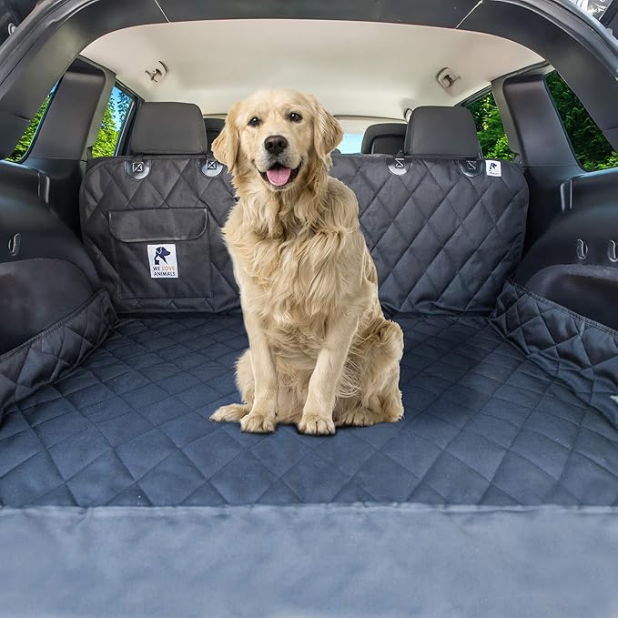 SUV cargo liner for dogs, Dog Car Seat Cover For Back Seat, Nonslip trunk mat, Waterproof Car Seat Protector for Dogs, Durable cargo cover with Bumper Flap, Dog Accessories, Easy to Install & Clean