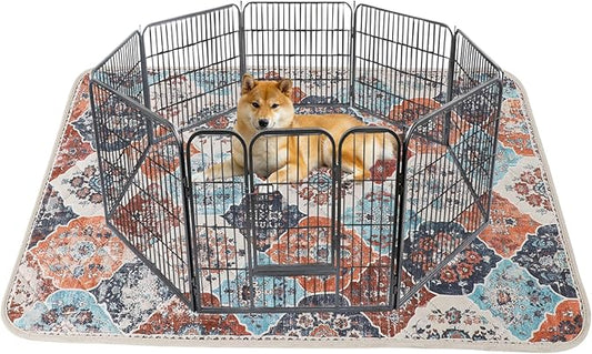 IEUUMLER Washable Pee Pads for Dogs, 1 Pack Reusable Pee Pads for Dogs Non-Slip Grip, Super Absorbent Waterproof Puppy Pads for Potty Training, Playpen, Crate, Whelping Box EU011 (Orange,48" x 48")