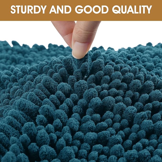IM HOME Extra Large Dog Door Mats for Muddy Paws, 60" x 36" Chenille Absorbent Mud Mat for Dogs, Non Slip Heavy Indoor Door Mat for Dogs, Soft Dog Mat for Entryway, Mud Paw, Inside Floor, Teal Blue