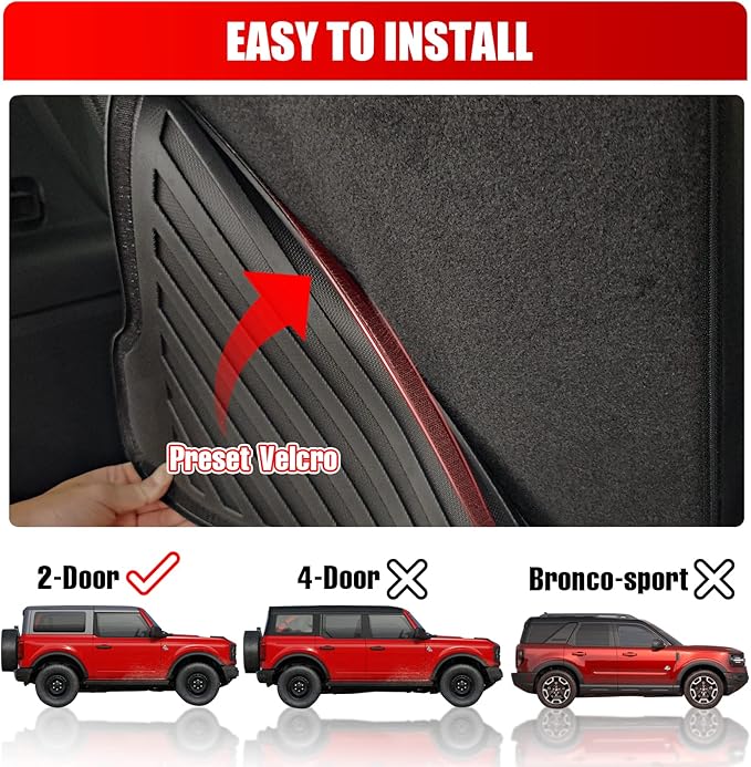 Mabett Back Seat Cover Backrest Protector for Ford Bronco Accessories 2026,2021-2025 2-Door, Rear Seat Mats Dog Seat Liner