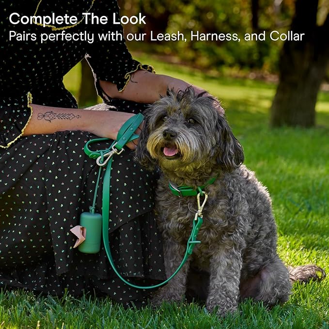Wild One Dog Poop Bag Holder and Dispenser with Leash Attachment, Leak Proof, Easy Twist Top for Refills, Includes 1 Box Of Bags, Lilac