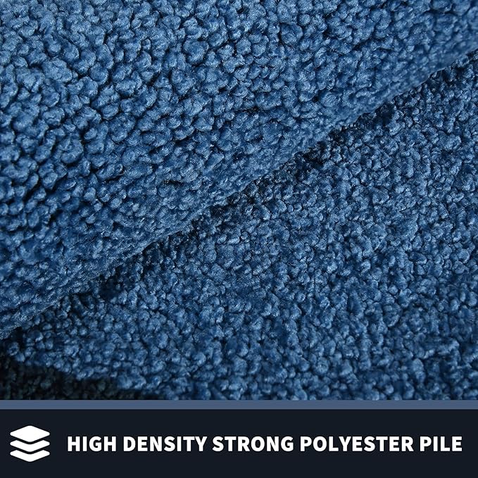 PURRUGS Dirt Trapping Door Mat 20" x 32", Non-Slip Machine Washable Entry Rug, Entrance Mat, Indoor Front Door Mat, Super Absorbent Entryway Rug for Muddy Shoes & Paws, Light Blue & Navy