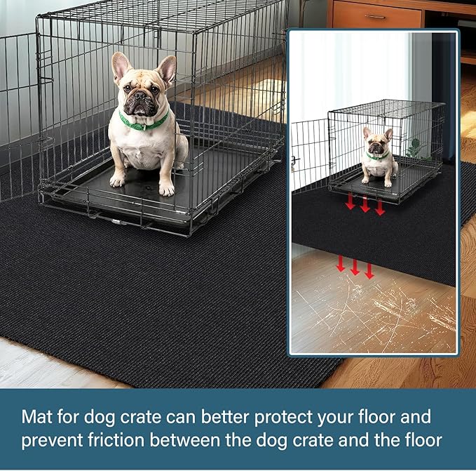 32" X 50" X 0.23'' Mat for Under Dog Crate Waterproof Non-Slip Kennel Mat to Protect Floors Large Absorbs Urine Reusable Dog Playpen Mat