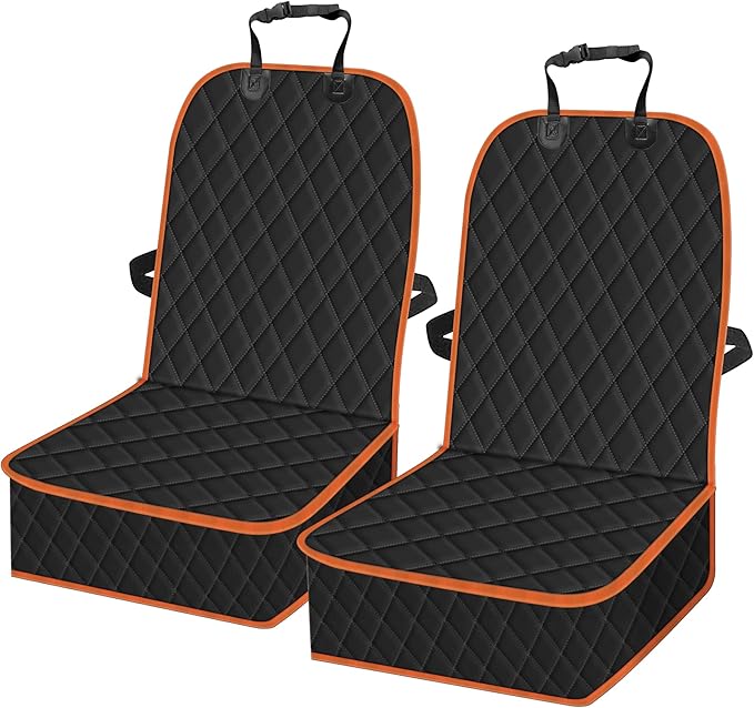 Femuar 2 Packs Car Front Seat Cover for Dogs, Waterproof Pet Car Seat Protector, Nonslip Scratch-Proof Dog Seat Cover for Cars, Trucks & SUVs