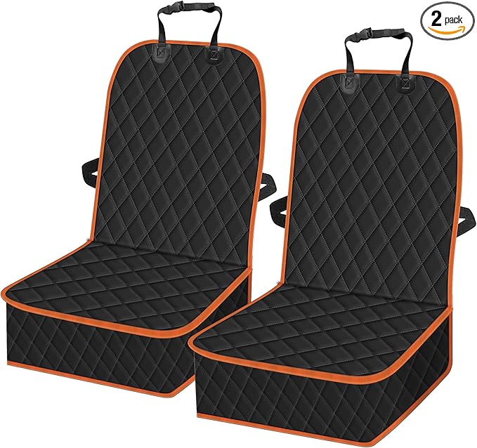 Femuar 2 Packs Car Front Seat Cover for Dogs, Waterproof Pet Car Seat Protector, Nonslip Scratch-Proof Dog Seat Cover for Cars, Trucks & SUVs