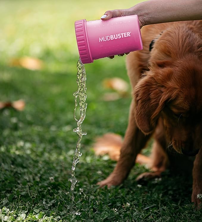 Dexas Pink Medium Dog Paw Cleaner, MudBuster - Premium Quality Pet Supplies and Dog Accessories for Dogs, Easy to Use, Mess Free, BPA Free, Patented Product