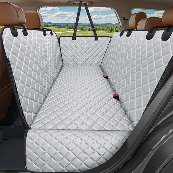 URPOWER Dog Car Seat Cover for Pets 100% Waterproof Seat Cover Hammock 600D Heavy Duty Scratch Proof Nonslip Durable Soft Back Seat Covers for Cars and SUVs