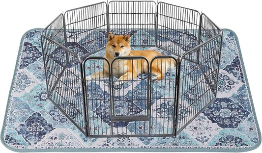 IEUUMLER Washable Pee Pads for Dogs, 1 Pack Reusable Pee Pads for Dogs Non-Slip Grip, Super Absorbent Waterproof Puppy Pads for Potty Training, Playpen, Crate, Whelping Box EU011 (Blue,48" x 48")