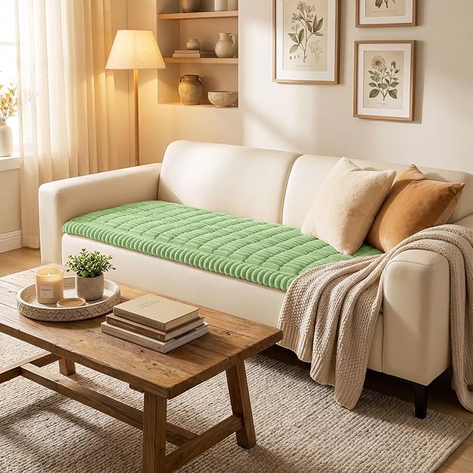 Smiry Couch Cover for Dogs, Non Slip Washable Sofa Protector for Pets, Soft Furniture Cover for Pet, Stylish Sofa Covers, Cozy Protect Against Fur, Dirt & Everyday Messes (Grass Green, 27.6" x 70.9")