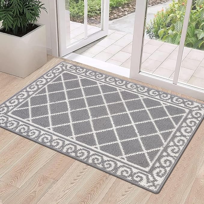 HEBE Indoor Door Mat 24''x36'' Non Slip Front Door Welcome Mats Washable Shoe Mats Dirt Trapper for Entryway Low Profile Kitchen Carpet for Entrance Hallways Entrance Mat for Dogs