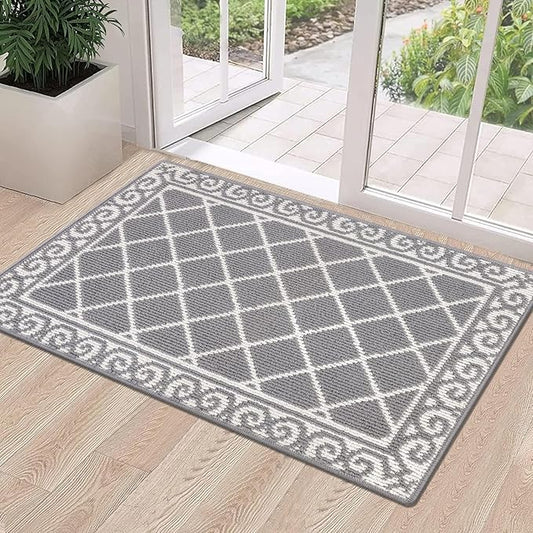 HEBE Indoor Door Mat 24''x36'' Non Slip Front Door Welcome Mats Washable Shoe Mats Dirt Trapper for Entryway Low Profile Kitchen Carpet for Entrance Hallways Entrance Mat for Dogs