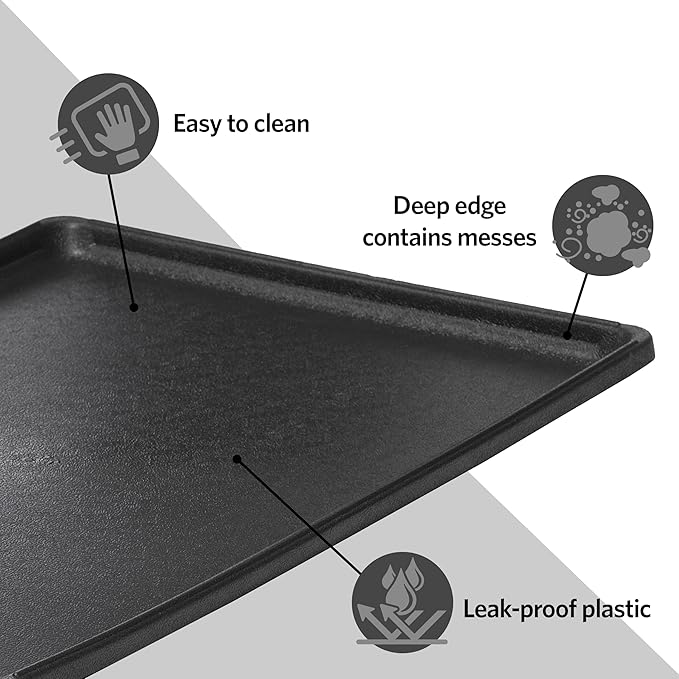 MidWest Homes for Pets 18-Inch Replacement Pan, Measures 16.93 x 11.62 x 1 Inches, Universal Leak-Proof Tray for Dog Crates & Multi-Purpose Use, Fits Most Standard 18" Wire Crates