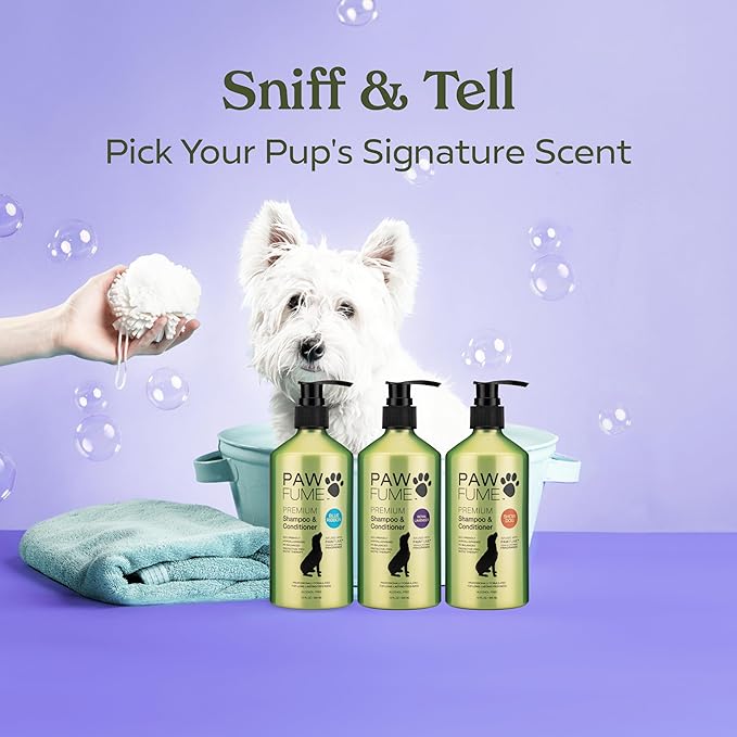 PAWFUME Dog Shedding Shampoo and Conditioner, Royal Lavender, 4-Pack – Nourish & Detangle for Silky Soft Coat – Probiotic, Deep-Cleaning, pH-Balanced – Salon-Quality Shedding Shampoo for Dogs