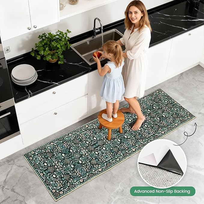 Kitchen Rug Set 3Pcs, Boho Rug Sets Non Slip Washable for Floor Thick Farmhouse Kitchen Decor Runner Rugs for Kitchen, Entryway，Laundry, Hallways 20''x32''+20''x48''+20''x59