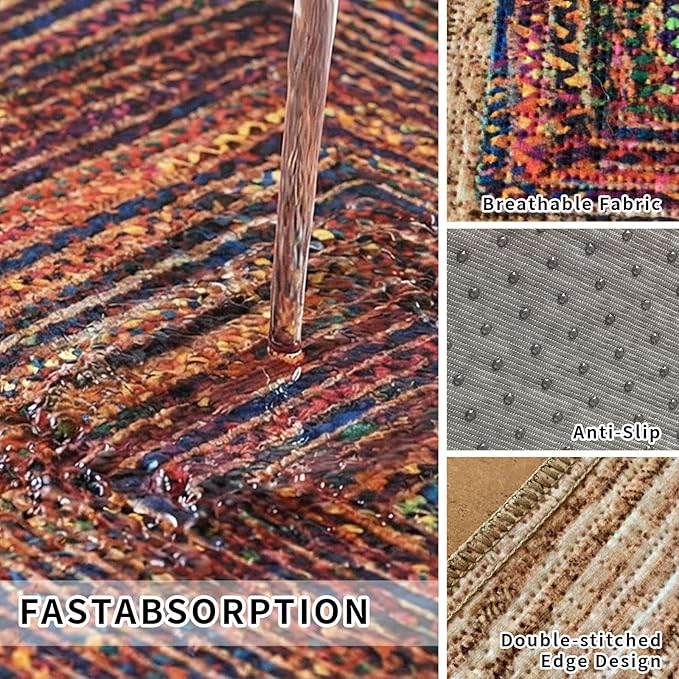 Dog Pee Pads Training Pads Upgrade Triple Thickness All-Purpose Super Absorbent & Leak-Proof, Quick Dry and Leak-Proof and Odor Control (Sisal Bohemian Print, 36" x36"x2PCS)