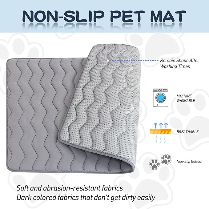 Bubble bear Dog Crate Mat - Upgraded Thick, Ultra Soft, Washable & Anti-Slip Kennel Pad for Small/Medium/Large Dogs, Dark-Hued to Hide Stains (48"x30")