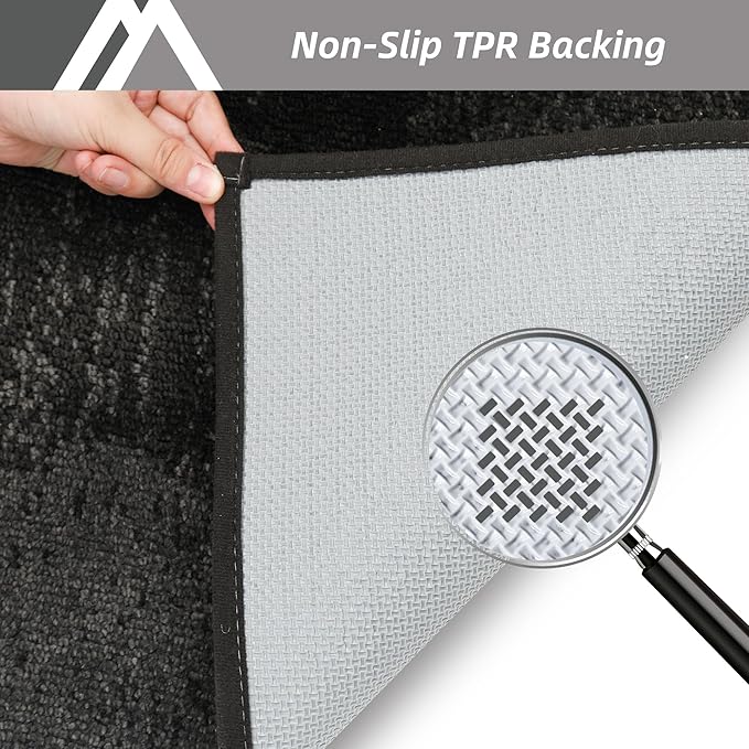 COSY HOMEER Entryway Rugs Doormat 20"x32", Non-Slip Absorbent Polyester, Washable Rugs for Front Door, Dirty Paws & High Traffic Areas, Dark Gray