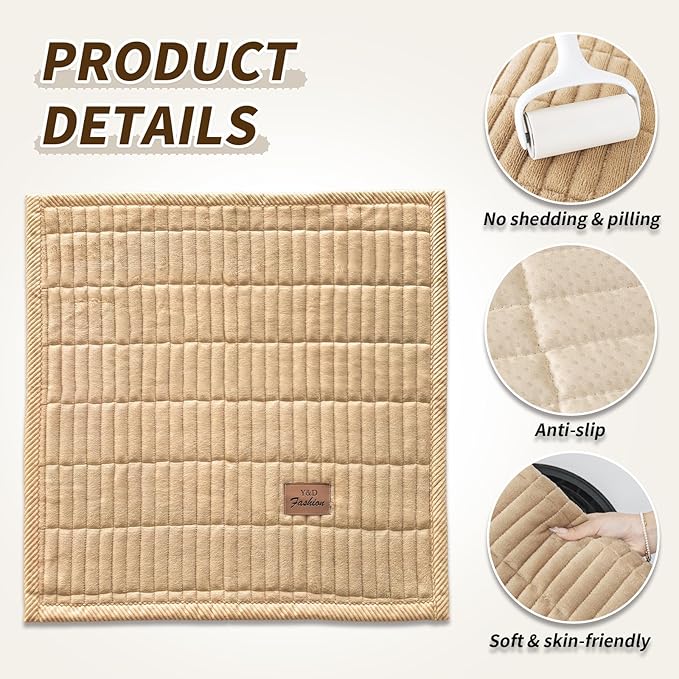 PJLZJFBY Couch Covers for Dogs, Velvet Dog Couch Cover, Pet Couchs Covers for Backrest & Armrest, Couchs Protector for Dogs, Sofa Cover for Pets Washable(1PC,Light Brown,27.5"×27.5",Single Seater)