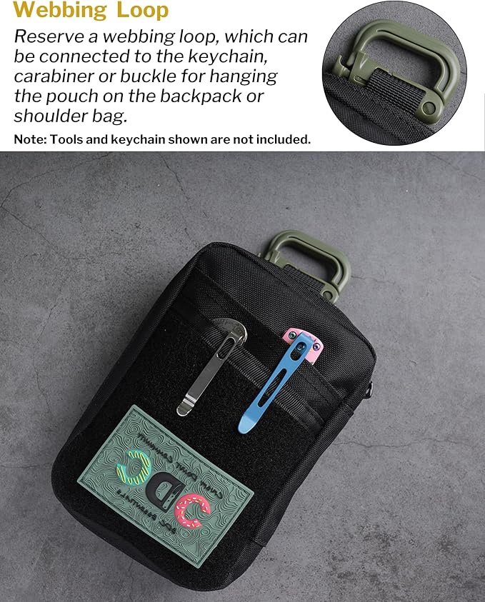 VIPERADE VE32 EDC Pouch, Pocket Organizer with Patch Area, Molle Utility Pouch for Everyday Carry