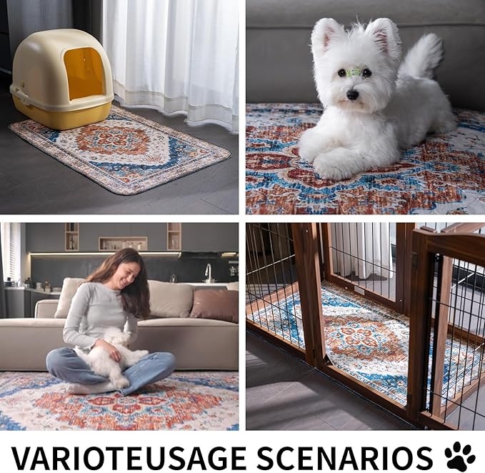 Dog Pee Pads Training Pads Upgrade Triple Thickness All-Purpose Super Absorbent & Leak-Proof, Quick Dry and Leak-Proof and Odor Control (Brick/Blue, 48" x48"x2PCS)