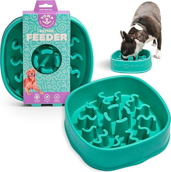 Yomp BetterFeeder Puzzle Slow Feeder Dog Bowl – Interactive, Weighted Silicone Dog Bowl, BPA & Phthalate Free, Spill-Proof, Non-Slip, Pet-Safe, Non-Toxic, Textured, Dishwasher Safe