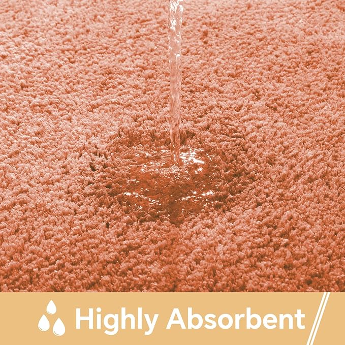 Rust Bathroom Rugs Runner 24"x60" - Long Large Bath Mat, Soft Non Slip Absorbent Microfiber Bathroom Rug, Washable Plush Floor Mat - Perfect for Bedside, Kitchen or Vanity Area