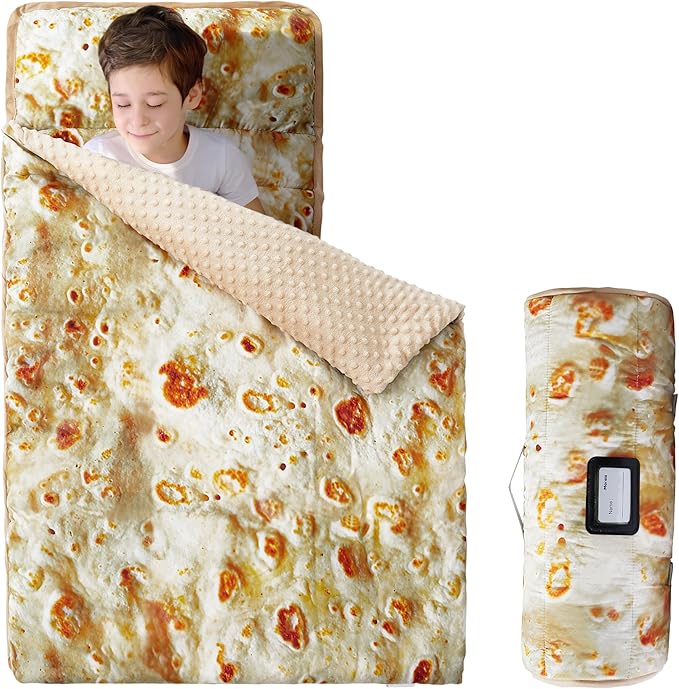 MORAIS Toddler Nap Mat with Pillow and Blanket, 52" x 20" Lightweight and Soft Nap Mat for Preschool, Daycare, Travel Sleeping Bags
