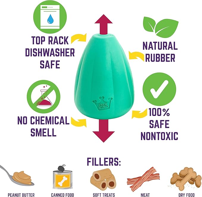 Chew King by Mammoth Premium Treat Dog Toy, Medium, Extremely Durable Natural Rubber Toy, Pack of 2