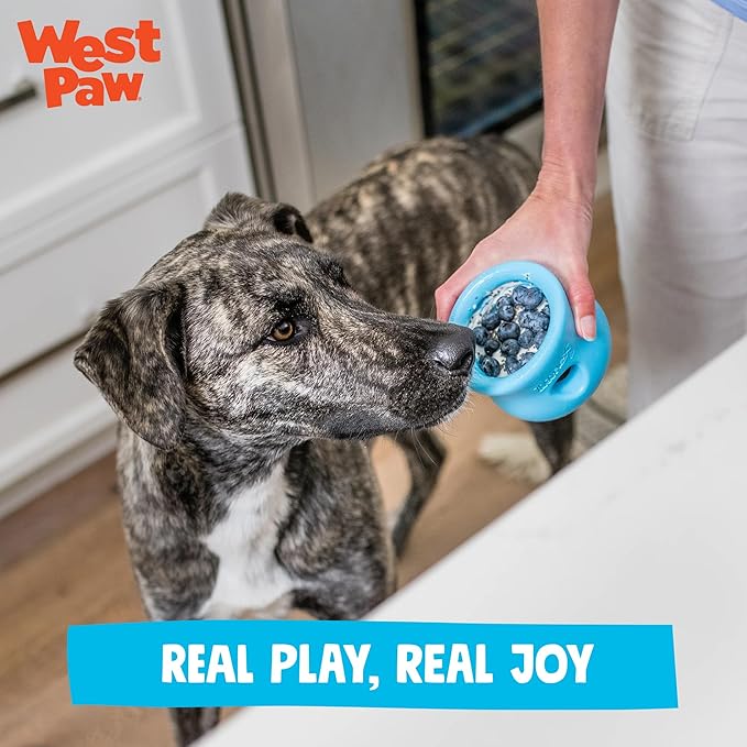 WEST PAW Zogoflex Toppl Interactive Treat Dispensing Puzzle Dog Toy for Mental Stimulation & Enrichment-Holds Kibble & Treats-Lickable, Freezable & Dishwasher Safe-Made in USA-XL-Cardinal Red