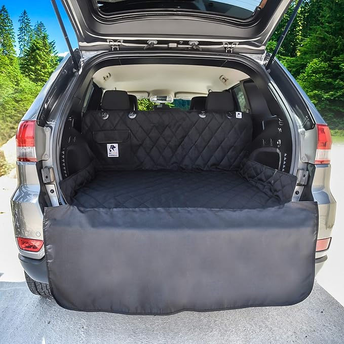 SUV cargo liner for dogs, Dog Car Seat Cover For Back Seat, Nonslip trunk mat, Waterproof Car Seat Protector for Dogs, Durable cargo cover with Bumper Flap, Dog Accessories, Easy to Install & Clean