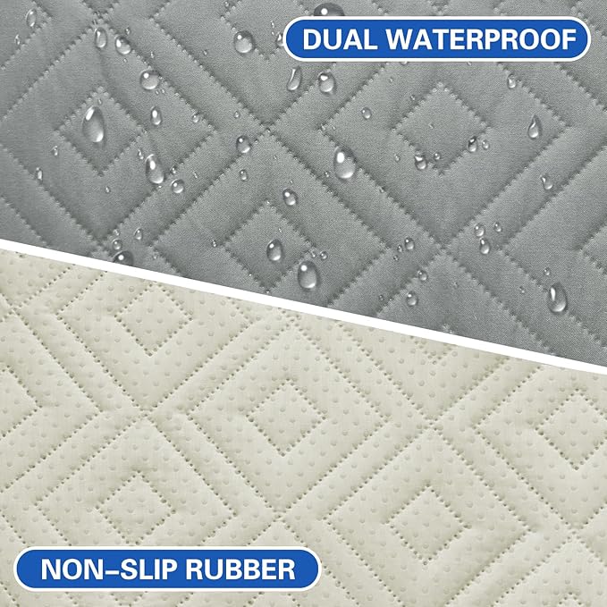 2026 Waterproof Dog Bed Blanket (82"x120") Comfy Couch Sofa Mat for Dog Pets with Anti-Slip Back, Universal Incontinence Lightweight Liner Pad for Furniture Car Picnic etc Durable Washable, Light Grey