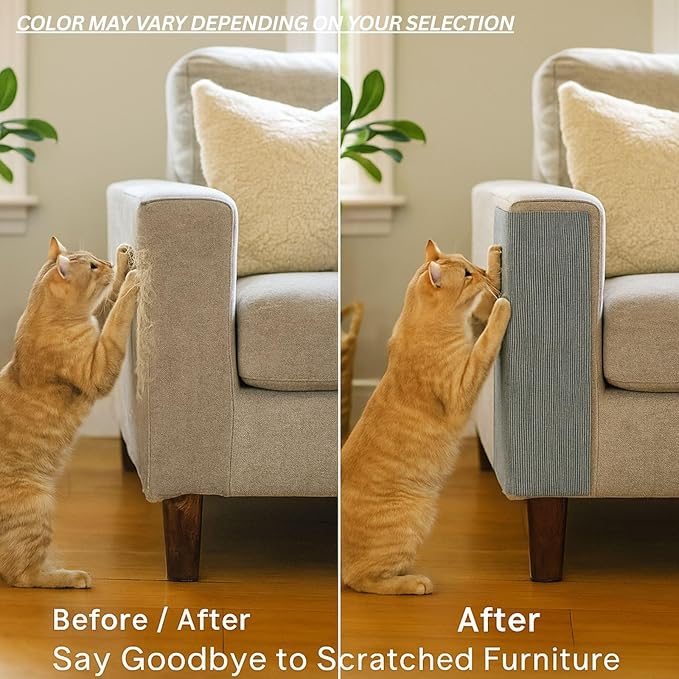 Cat Scratch Mat (3 Pack), 23.6’’ x 11.8’’ Wall Corner Scratcher, Versatile Self-Adhesive Replacement Easy Use for Cat Trees Wall Furniture, Scratching Posts, and Couch Protection (Black)