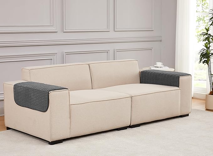 Meider Sofa Armrest Cover Couch Arm Cover Armchair Covers, 2pcs 26x26 inch Anti-Slip Couch Arm Protectors Sofa Arm Covers (Dark Grey)