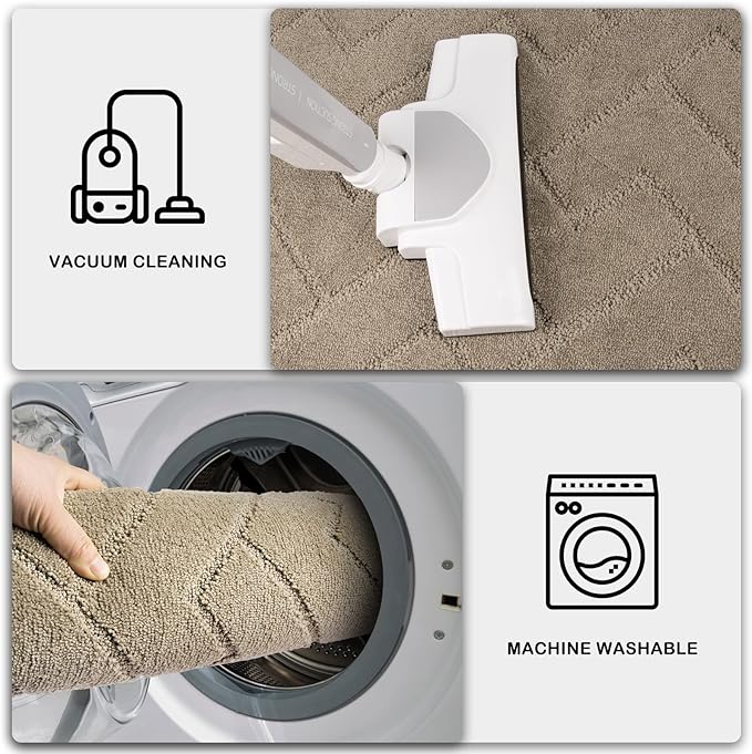 PURRUGS Dirt Trapping Door Mat 34" x 59", Non-Slip Machine Washable Entry Rug, Dog Doormat, Indoor Front Door Mat, Super Absorbent Entryway Rug for Muddy Shoes & Paws, Taupe