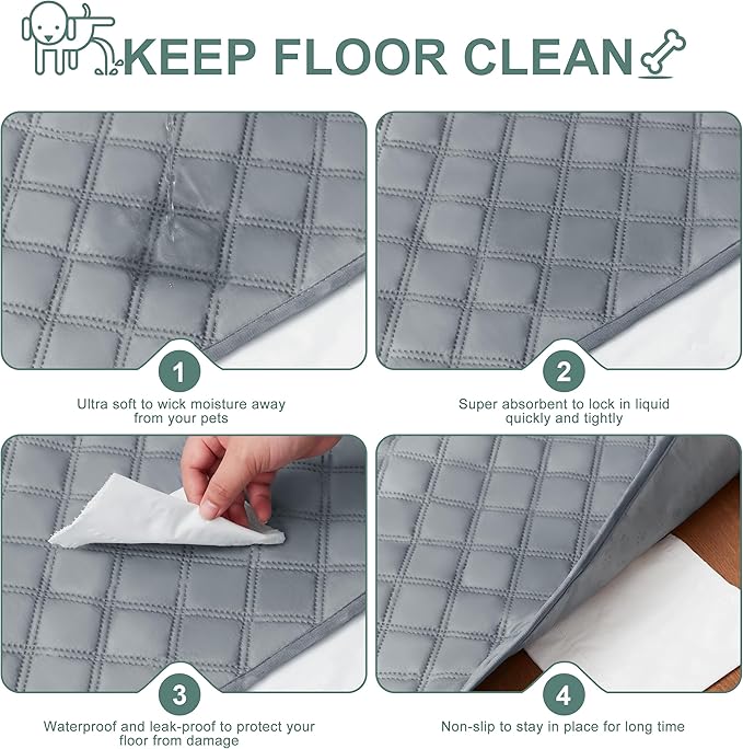 Eterish Reusable Washable Pee Pads for Dogs Extra Large 48'' x 60'' 2 Pack, Absorbent Pet Puppy Dog Training Pads Non-Slip, Waterproof Whelping Potty Pads for Dogs Leak-Proof