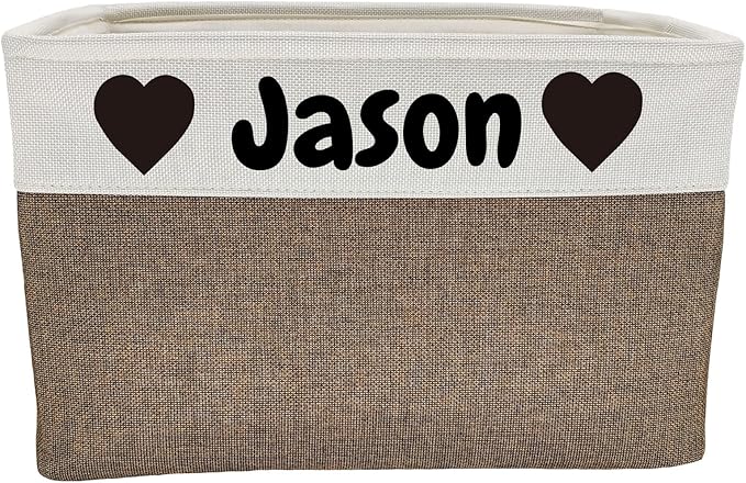 CPAKOWLGOO Personalized Dog Toy Basket Large Custom Dog Toy Box Foldable Dog Gift with Pet's Name for Clothing,Stuff