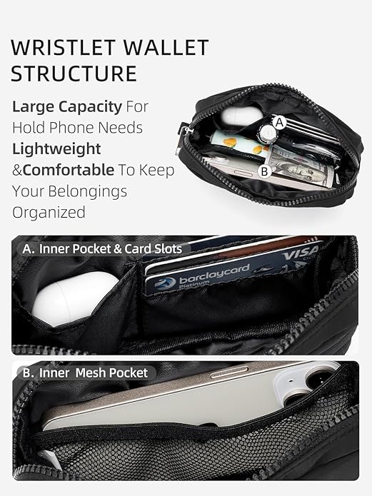 WESTBRONCO Puffer Wristlet Wallets for Women RFID Nylon Wallet with Zipper Quilted Purse for Travel Credit Card Holder Phone