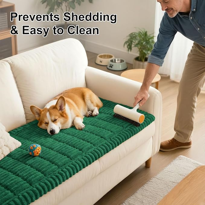 Smiry Couch Cover for Dogs, Non Slip Washable Sofa Protector for Pets, Soft Furniture Cover for Pet, Stylish Sofa Covers, Cozy Protect Against Fur, Dirt & Everyday Messes (Turquoise, 27.6" x 70.9")