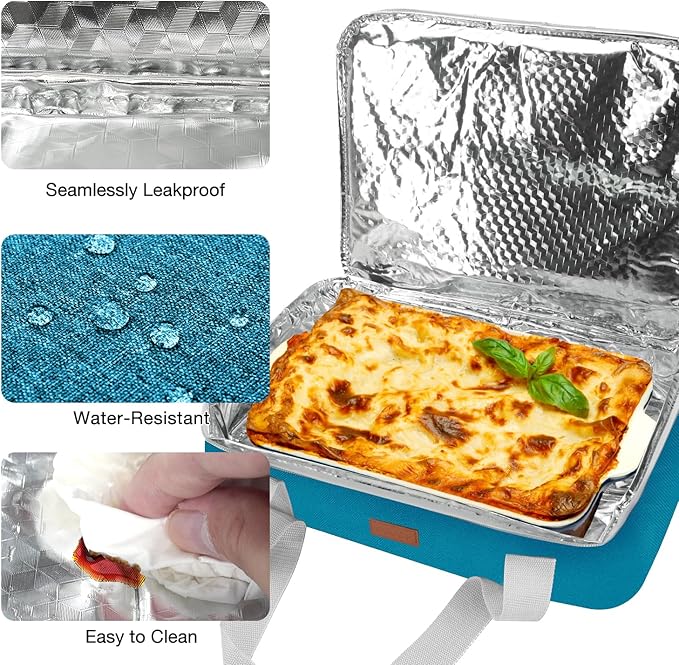 Vuudh Expandable Casserole Carrier Bag - Double Decker Food Bag, Insulated Casserole Carrier for Hot or Cold Food, Lasagna Holder Tote for Picnics,Beaches,Traveling or Gifts