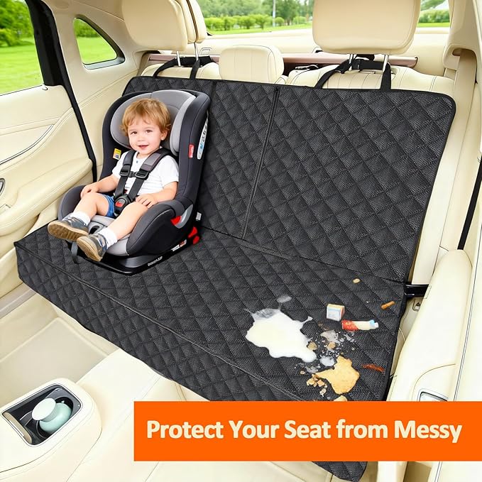 HNCPSY Dog Car Seat Cover for Back Seat Pet Cover for Dogs, Waterproof Nonslip Car Seat Covers Protector Scratchproof Pet Bench Seat Covers for Cars, Truck, SUV