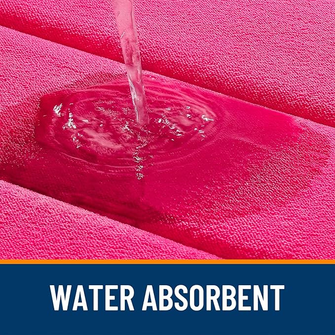 OLANLY Memory Foam Bath Mat 30x20, Super Soft Absorbent Bathroom Rugs, Quick Dry, Machine Washable Shower Floor Rugs, Bathmat Carpet, Bathroom Home Decor Accessories, Hot Pink