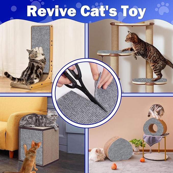 ENONCI Anit Cat Scratch Couch Furniture Protector,78.7x15.8 Cat Wall Corner Scratcher Pads Mat,DIY Climbing Scratching Carpet Post Board Replacement