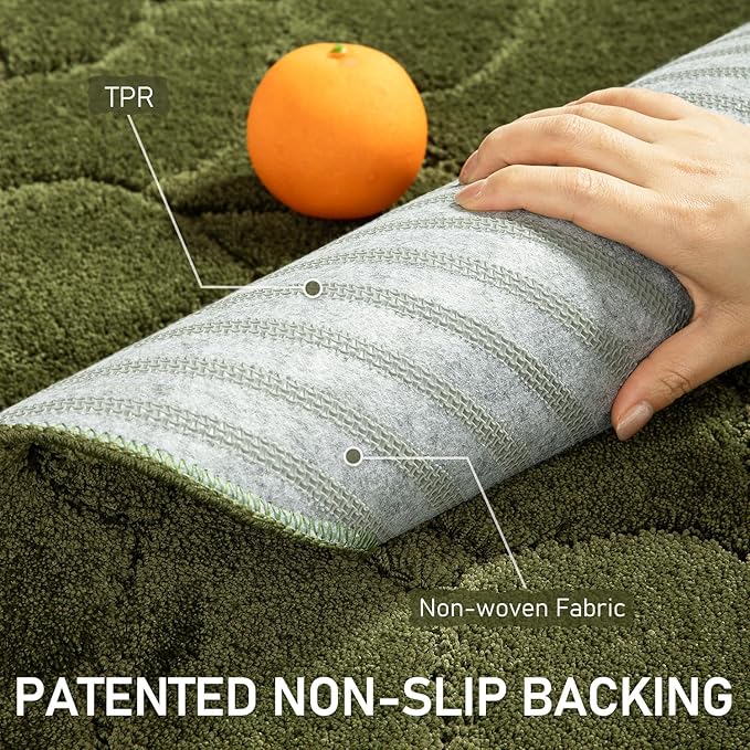Large Dog Door Mat for Muddy Paws, 24x59 Absorbent Dirt Trapper Long Door Mat, Non-Slip Washable Mud Mat for Dogs, Polyester Microfiber Soft Pet Rug Mat for Entryway, Mud Dog Paws, Patio (Olive Green)