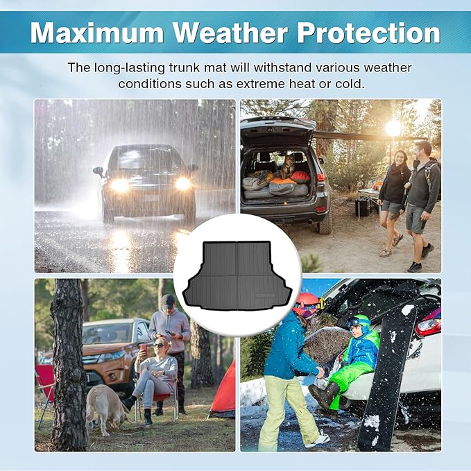 Mixsuper Cargo Liner for 2015-2025 Ford Mustang Coupe (Fits Models Without Subwoofer in Cargo Area) All Weather Trunk Liner Rear Cargo Mat for Mustang Accessories (Not Fit Mach-E)