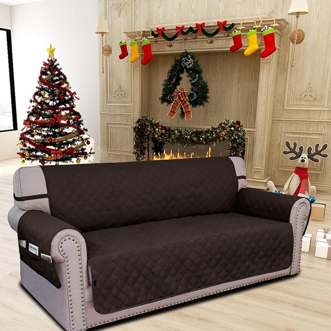 Easy-Going Sofa Slipcover Oversized Sofa Cover Waterproof Couch Cover Furniture Protector Cover Pets Covers Washable Non-Slip Fabric Pets Kids Children Dog (Oversized Sofa, Chocolate)