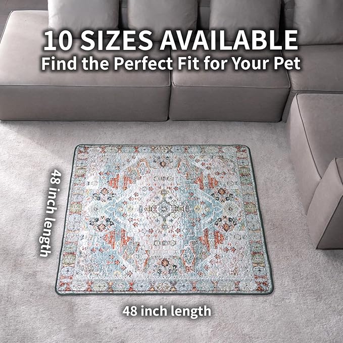 Dog Pee Pads Training Pads Upgrade Triple Thickness All-Purpose Super Absorbent & Leak-Proof, Quick Dry and Leak-Proof and Odor Control (Blue/White/Multi, 48" x48"x2PCS)