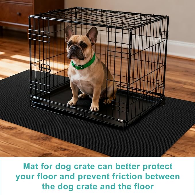 Pet Crate Floor Protection Mat, Mat for Under Dog Crate, 31.5" x 43.3" XXL Cut to Fit Design Washable Floor Covering Reusable Waterproof Non Slip Rug Whelping Pad for Pet (XX-Large)