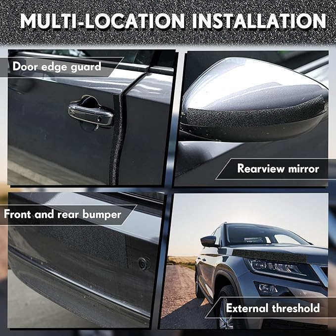 Frienda Car Door Edge Guards Door Sill Protector Automotive Entry Guard Anti Collision Scuff Sill Trim Protection Strips for Most Cars Vehicles Accessories(2.8 Inch Wide, 32.8 Feet,Black)